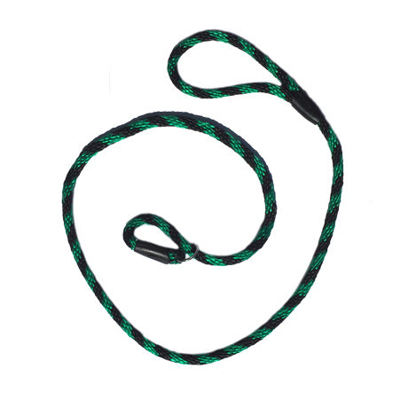 Hand Made Rope Slip Lead: Black & Green