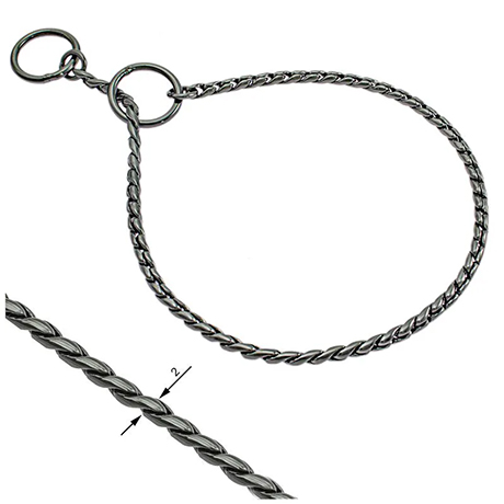 Snake Chain Show Collar 2mm Anthracite
