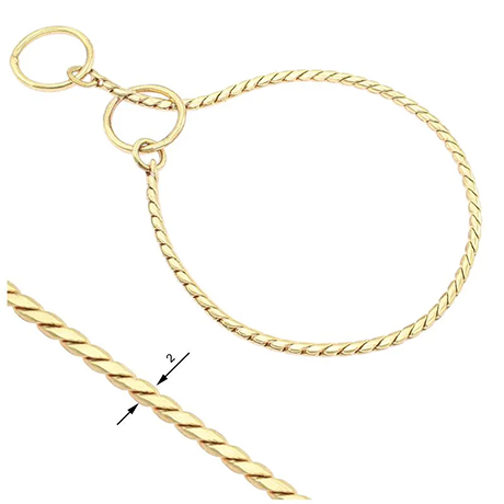 Snake Chain Show Collar 2mm Gold