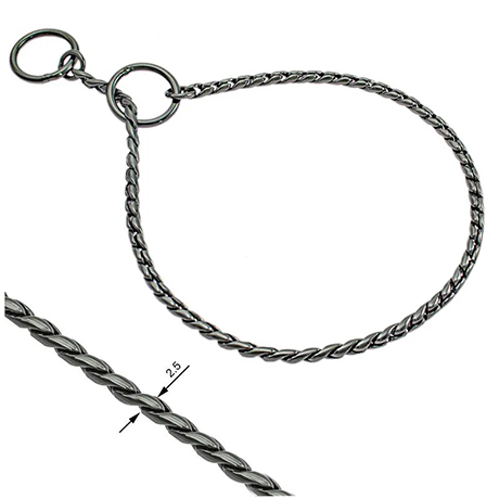 Snake Chain Show Collar 2.5mm Anthracite