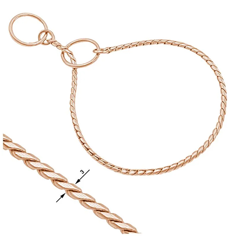 Snake Chain Show Collar 3mm Rose Gold