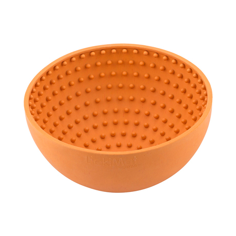 LickiMat Wobble Slow Feeder Boredom Buster Bowl Orange