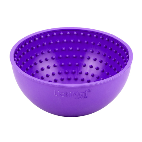 LickiMat Wobble Slow Feeder Boredom Buster Bowl Purple