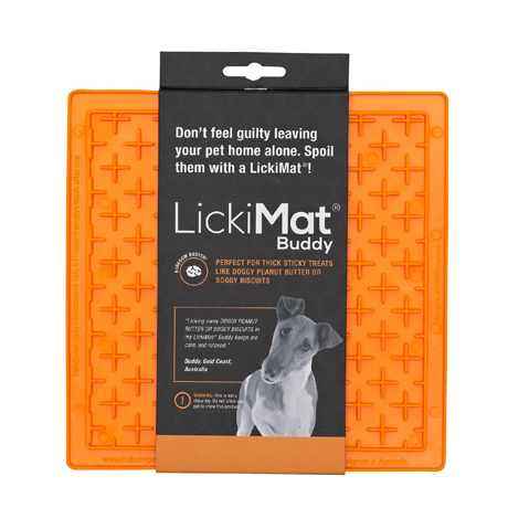 Lickimat Buddy Original Slow Food Anti-Anxiety Licking Mat Orange