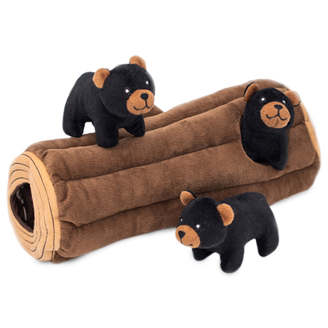 Interactive Burrow Black Bears and Log
