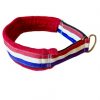 Fluff Collar Red White Blue Stripes on Red